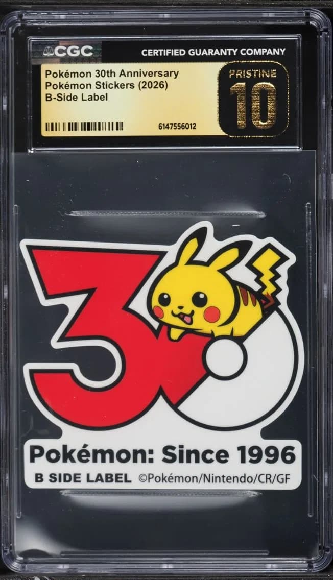Pokémon 30th Anniversary, Pokémon Stickers (2026 B-Side Label) - Japanese, CGC 10