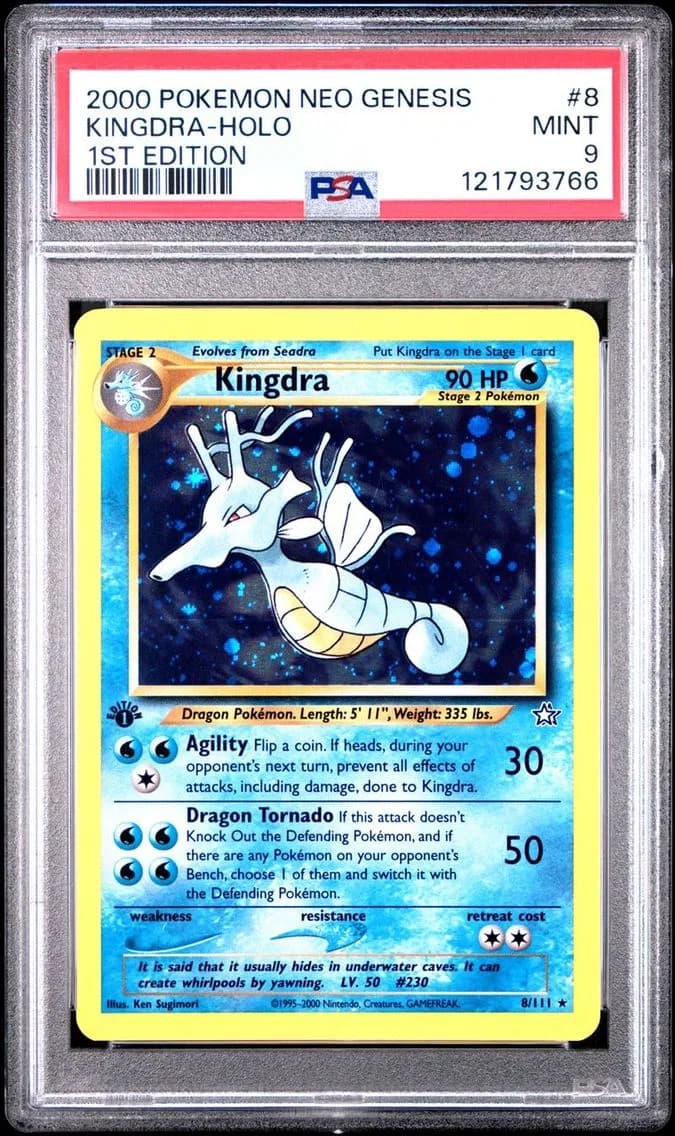 Kingdra-Holo, Neo Genesis 1st Edition, PSA 9