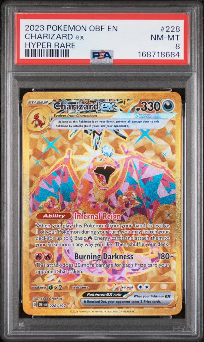 Charizard EX, Obsidian Flames, PSA 8