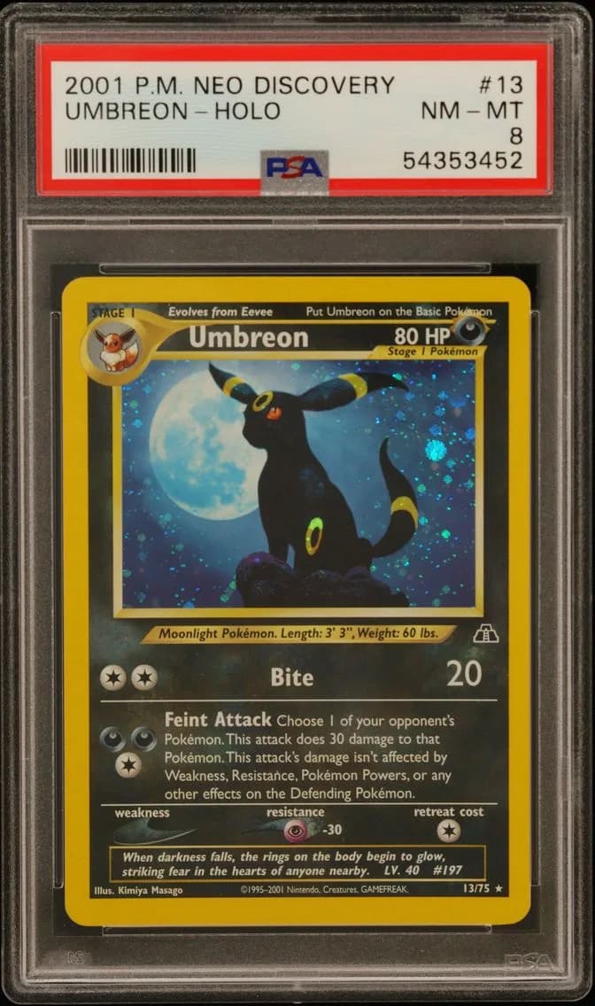 Umbreon-Holo, Neo Discovery, PSA 8