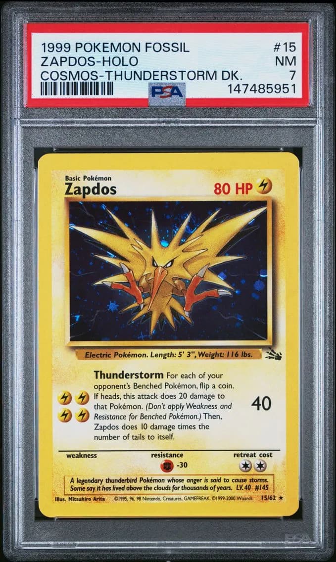 Zapdos-Holo, Fossil, PSA 7
