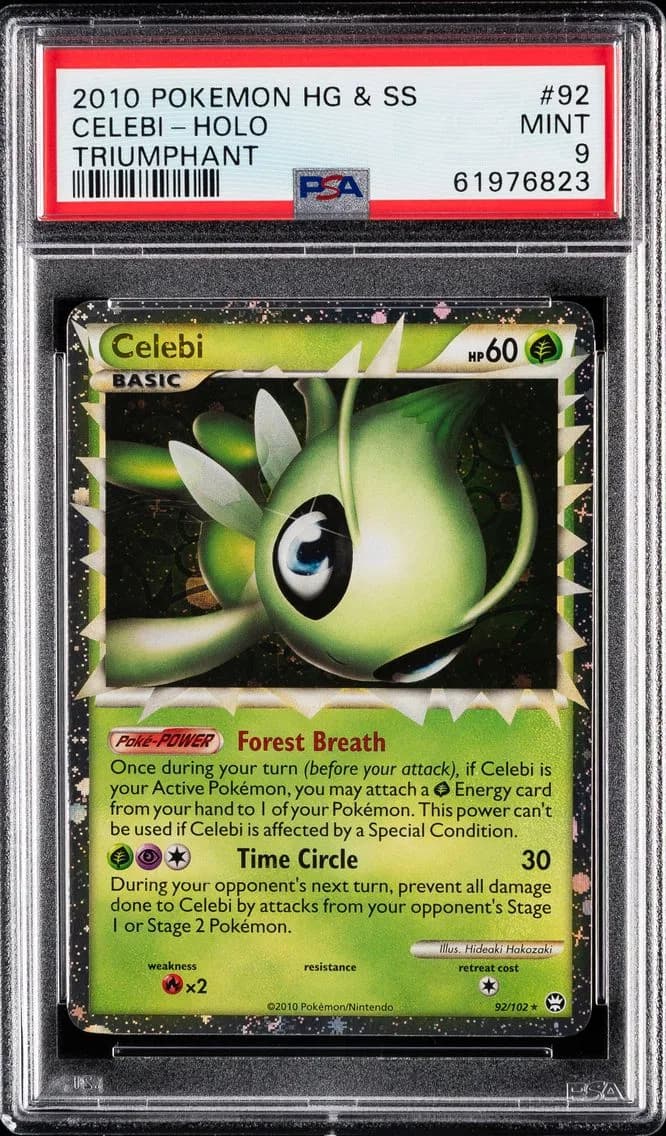 Celebi-Holo, Heartgold & Soulsilver Triumphant, PSA 9