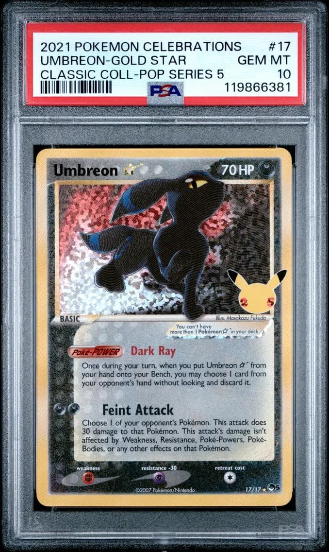 Umbreon-Gold Star, Celebrations Classic Collection, PSA 10