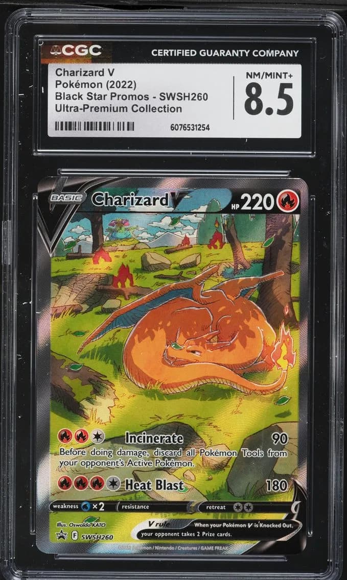 Charizard V, Black Star Promos - Sword & Shield, CGC 8.5