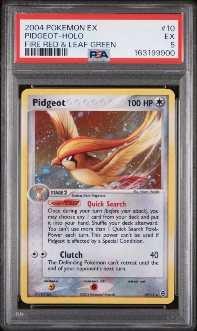 Pidgeot-Holo, EX Fire Red & Leaf Green, PSA 5