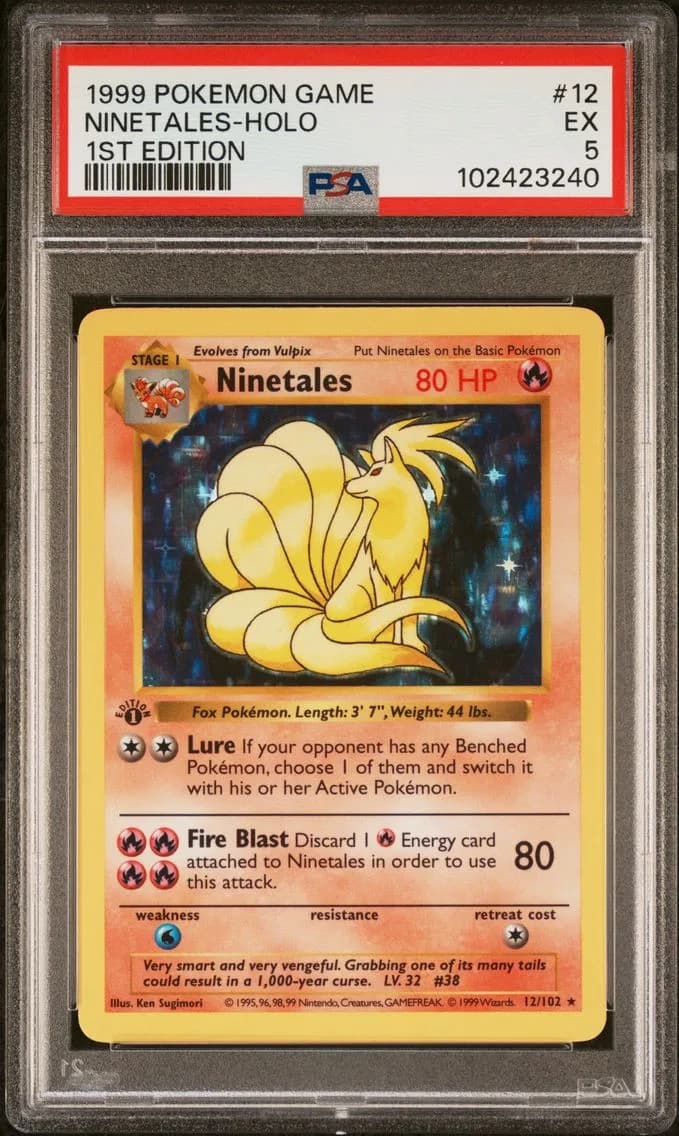 Ninetales-Holo 1st Edition, Game, PSA 5