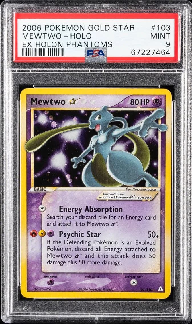 Mewtwo-Holo, EX Holon Phantoms, PSA 9