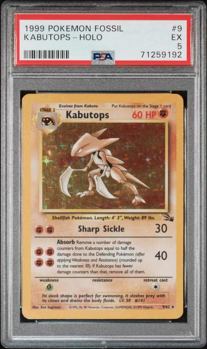 Kabutops-Holo, Fossil, PSA 5