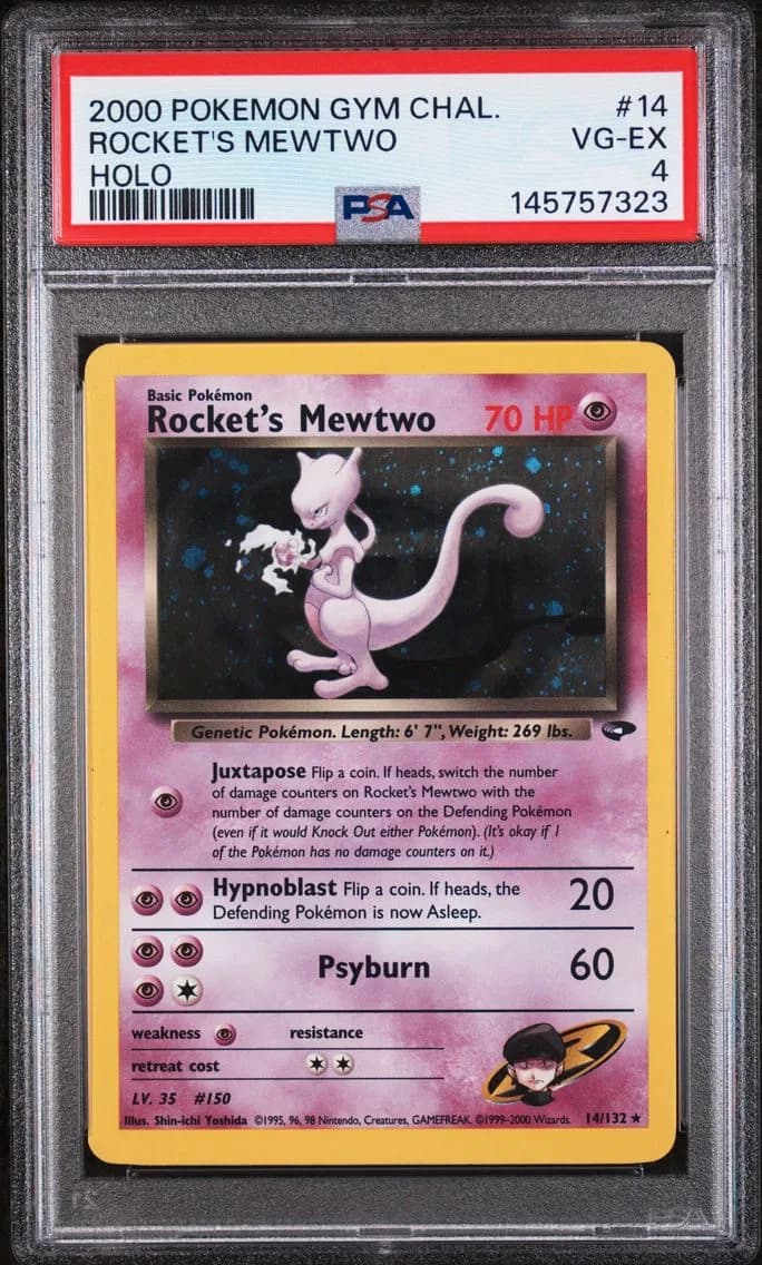 Rocket's Mewtwo, Gym Challenge, PSA 4