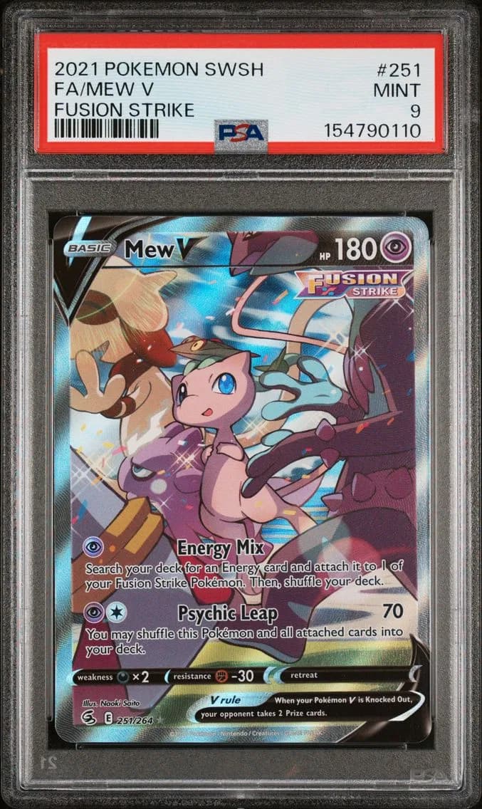 Mew V, Sword & Shield Fusion Strike, PSA 9
