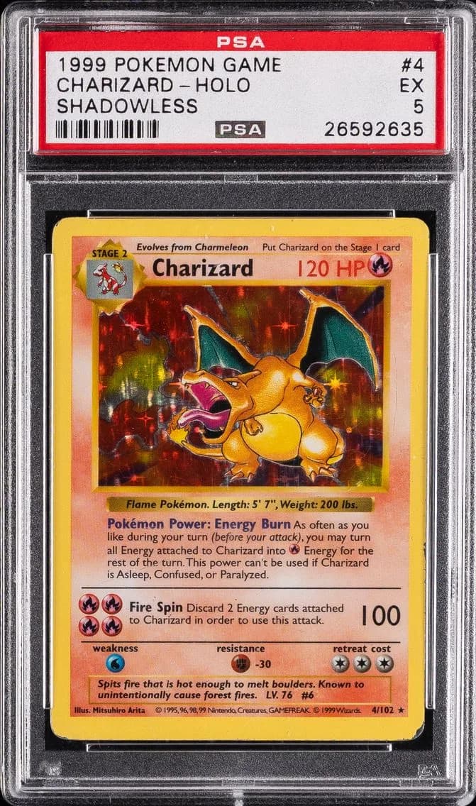 Charizard-Holo, Game, PSA 5