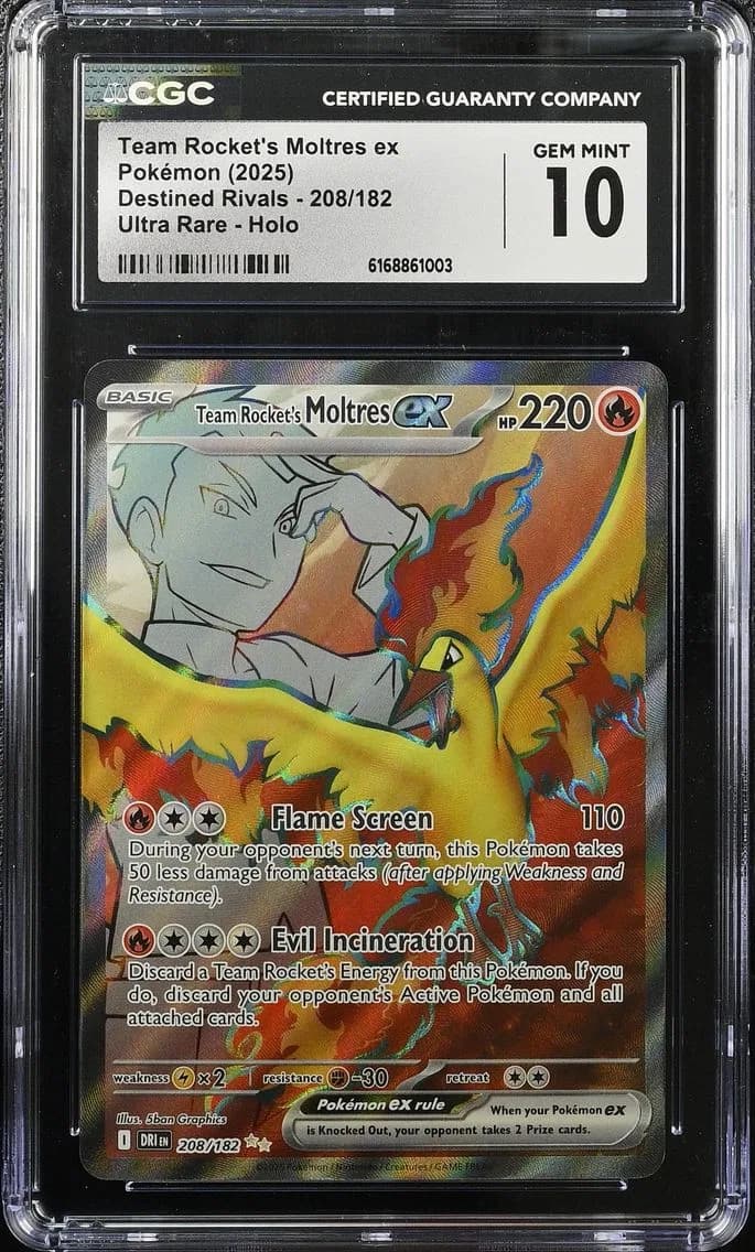 Team Rocket's Moltres ex, Destined Rivals, CGC 10