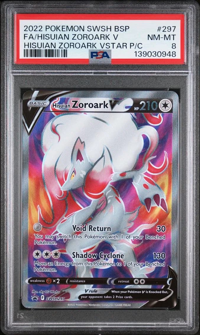 Hisuian Zoroark V, Swsh Black Star Promo, PSA 8
