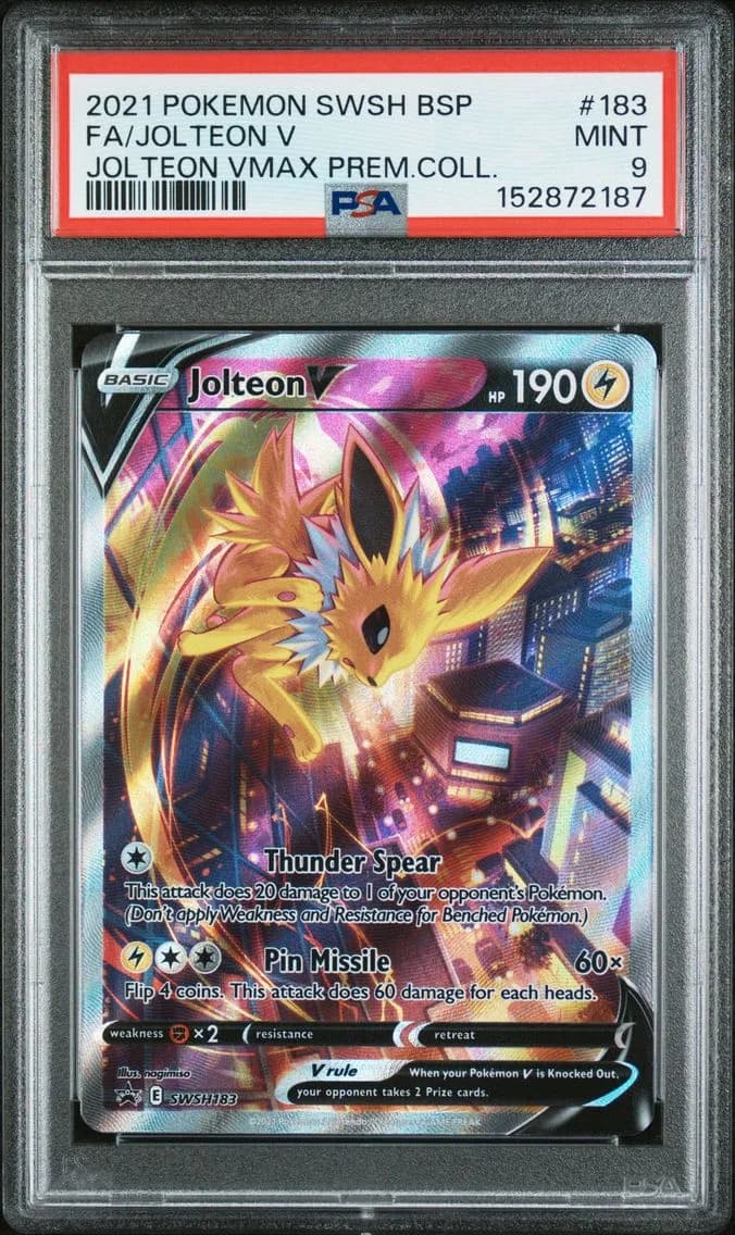 Jolteon V, Swsh Black Star Promo, PSA 9