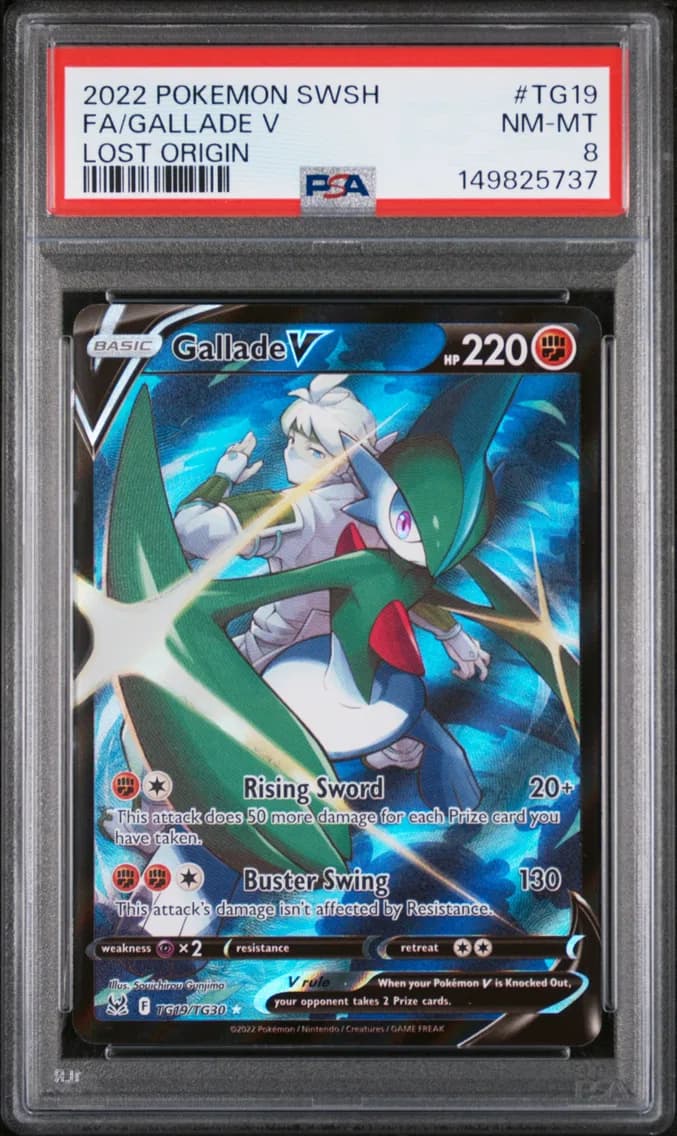 Gallade V, Sword & Shield Lost Origin, PSA 8