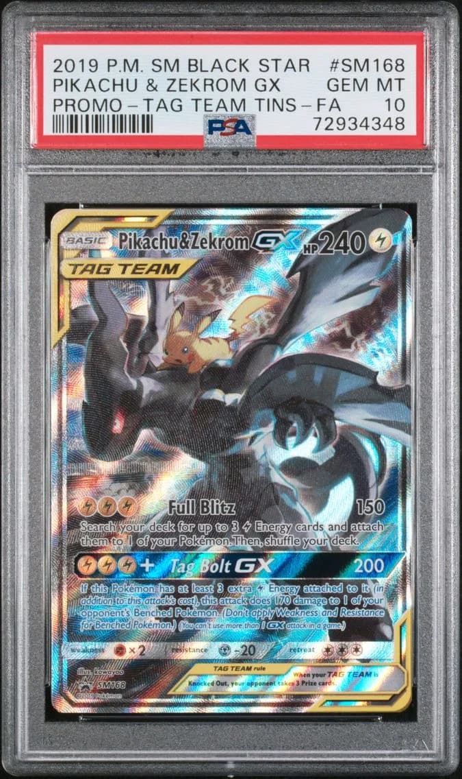 Pikachu & Zekrom GX, SM Black Star Promo, PSA 10