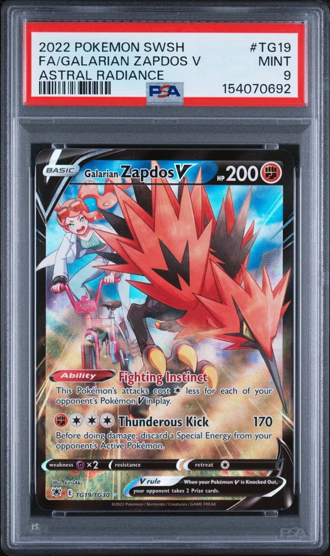 Galarian Zapdos V, Sword & Shield Astral Radiance, PSA 9