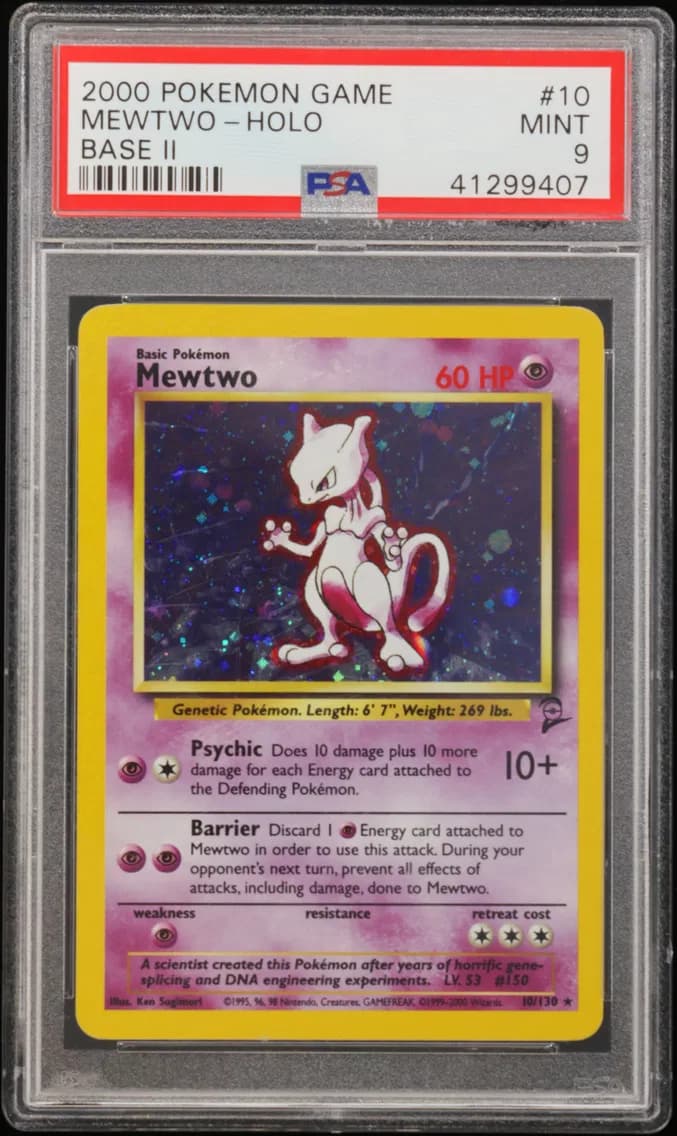 Mewtwo-Holo, Game Base II, PSA 9
