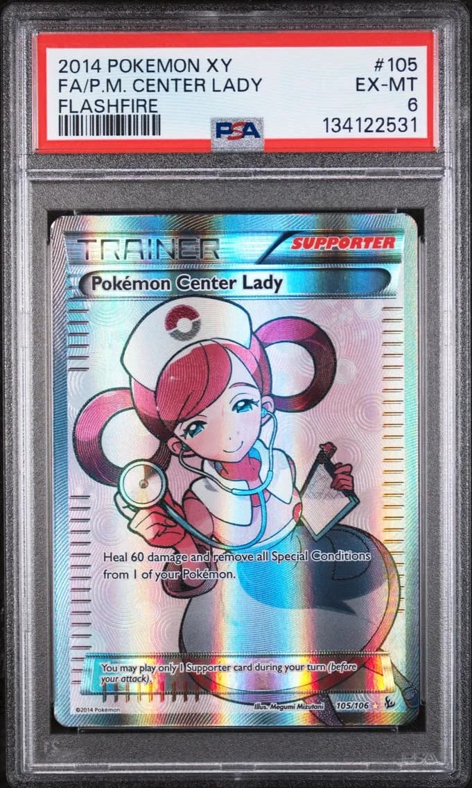 Pokemon Center Lady, XY Flashfire, PSA 6