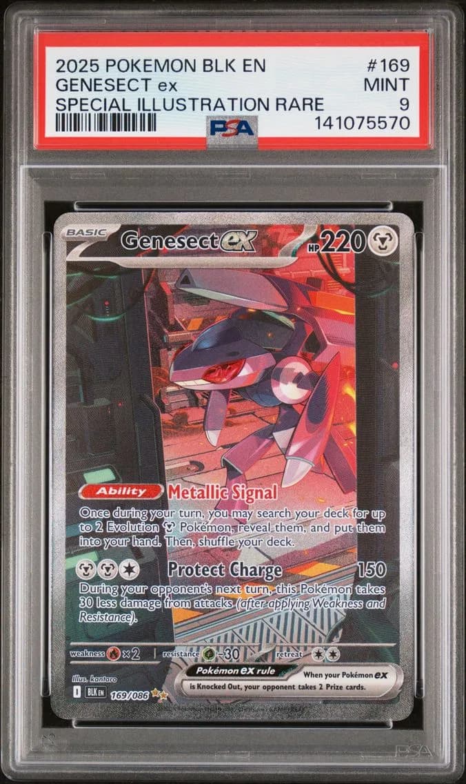 Genesect EX, Black Bolt, PSA 9
