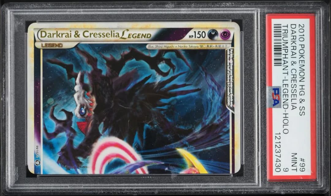 Darkrai & Cresselia Legend-Holo, Heartgold & Soulsilver Triumphant, PSA 9