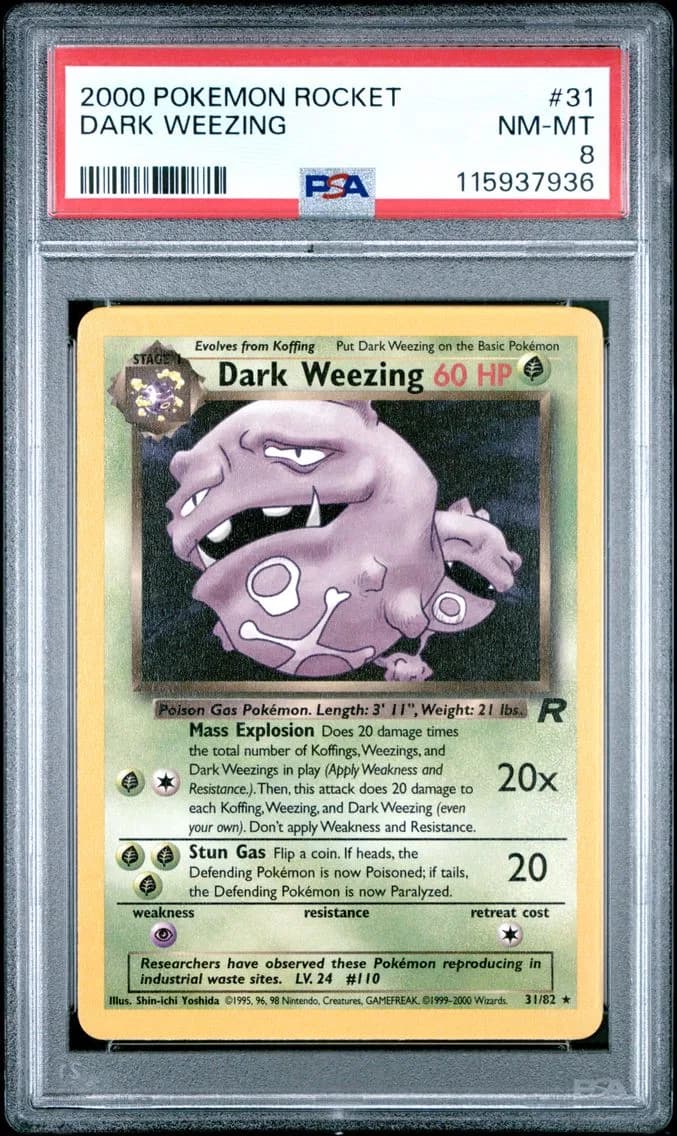 Dark Weezing, Rocket, PSA 8