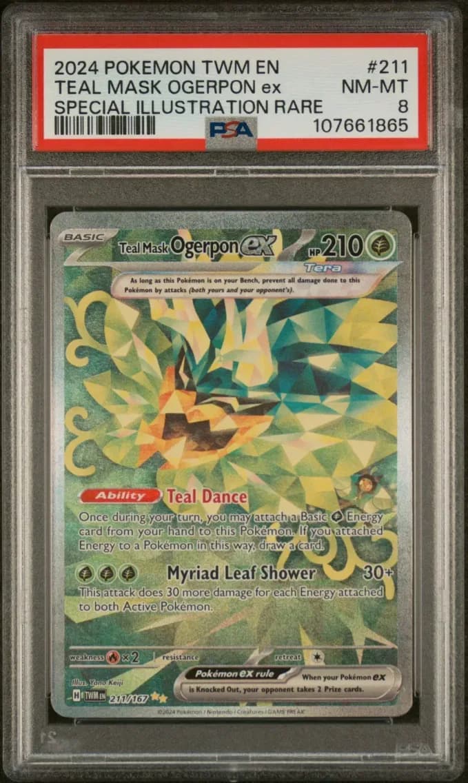 Teal Mask Ogerpon EX, Twilight Masquerade, PSA 8