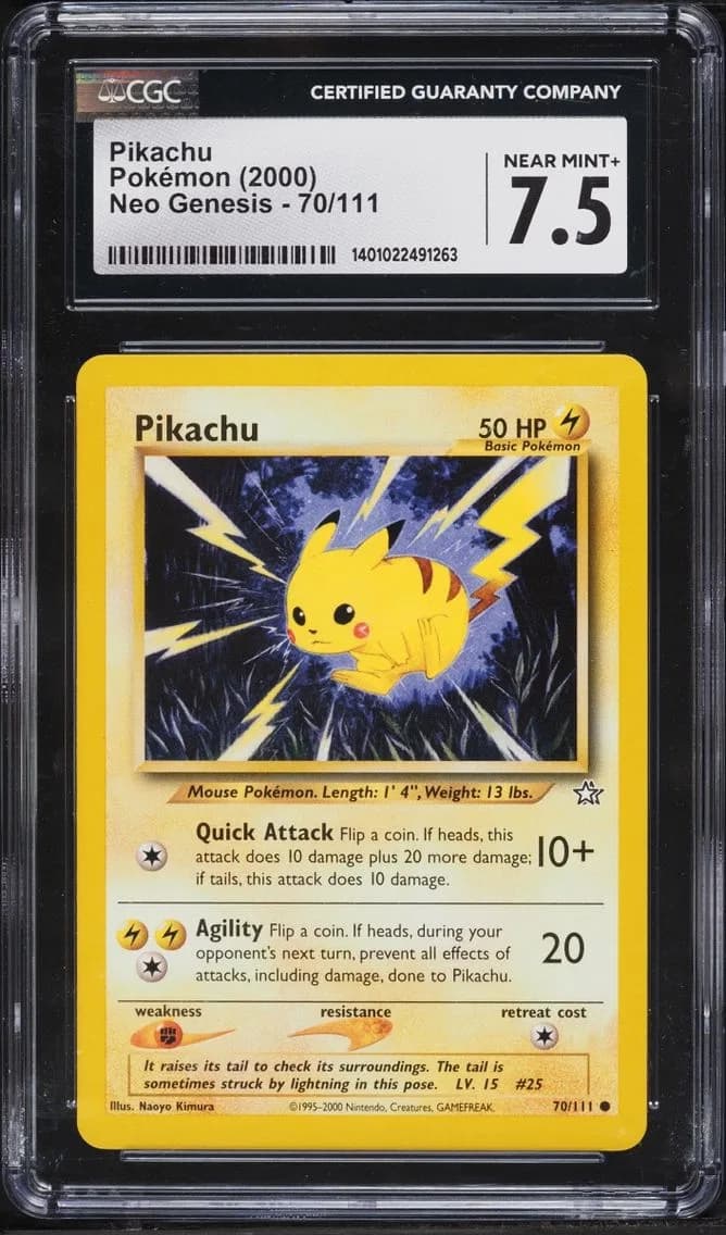 Genesis Pikachu, Neo Genesis - Unlimited, CGC 7.5