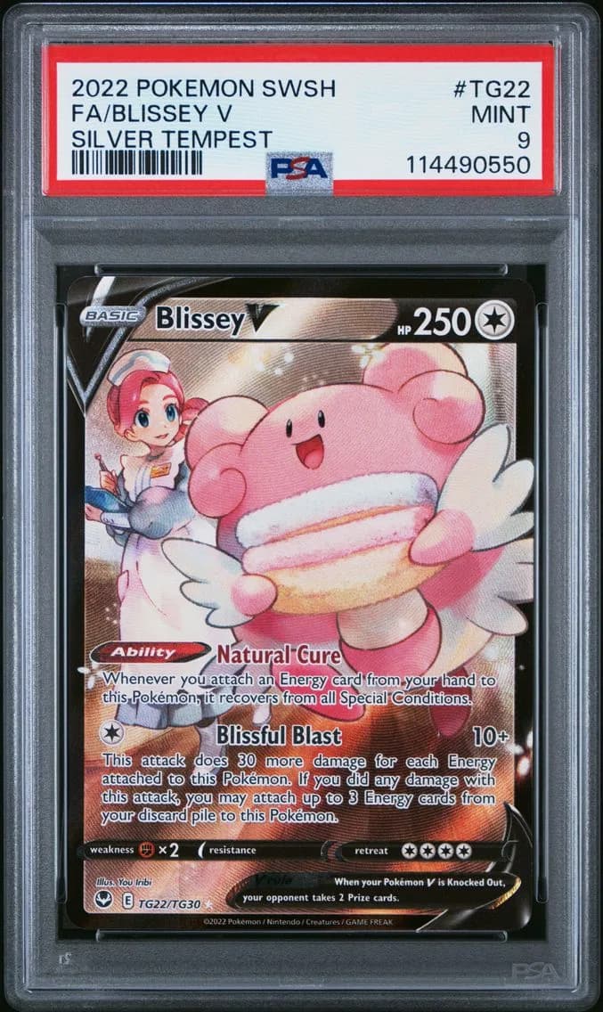 Blissey V, Sword & Shield Silver Tempest, PSA 9