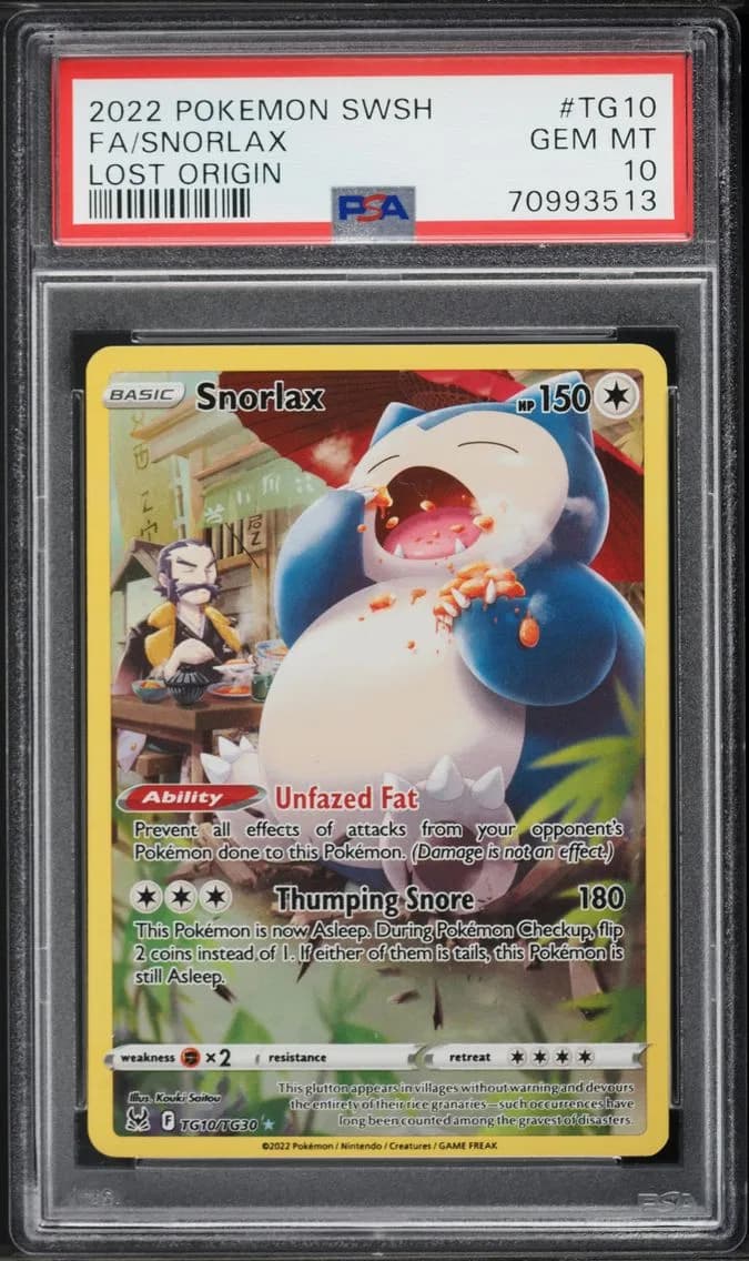 Snorlax, Sword & Shield Lost Origin, PSA 10