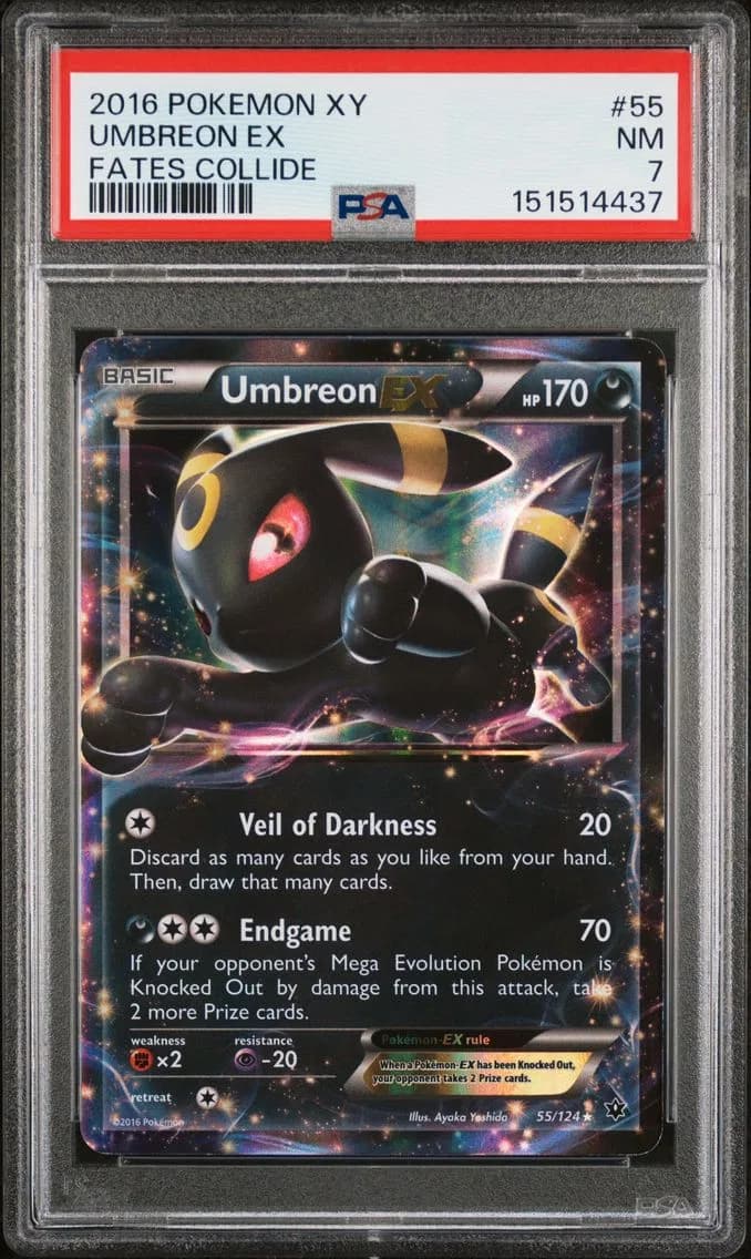 Umbreon EX, XY Fates Collide, PSA 7