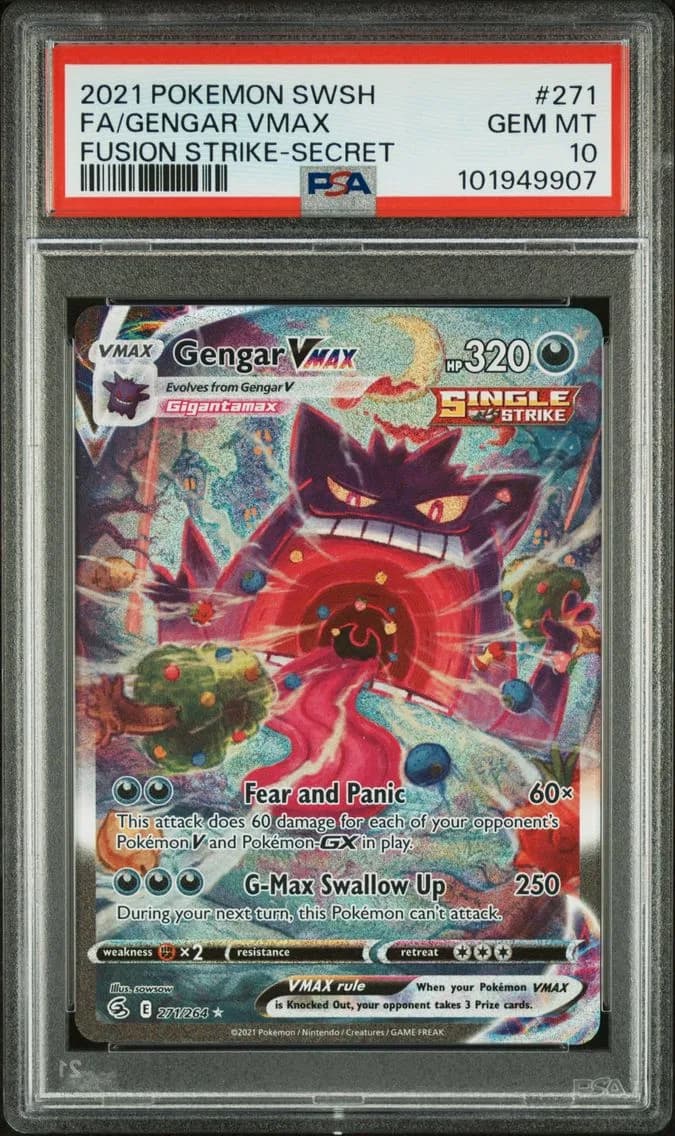 Gengar VMAX, Sword & Shield Fusion Strike, PSA 10