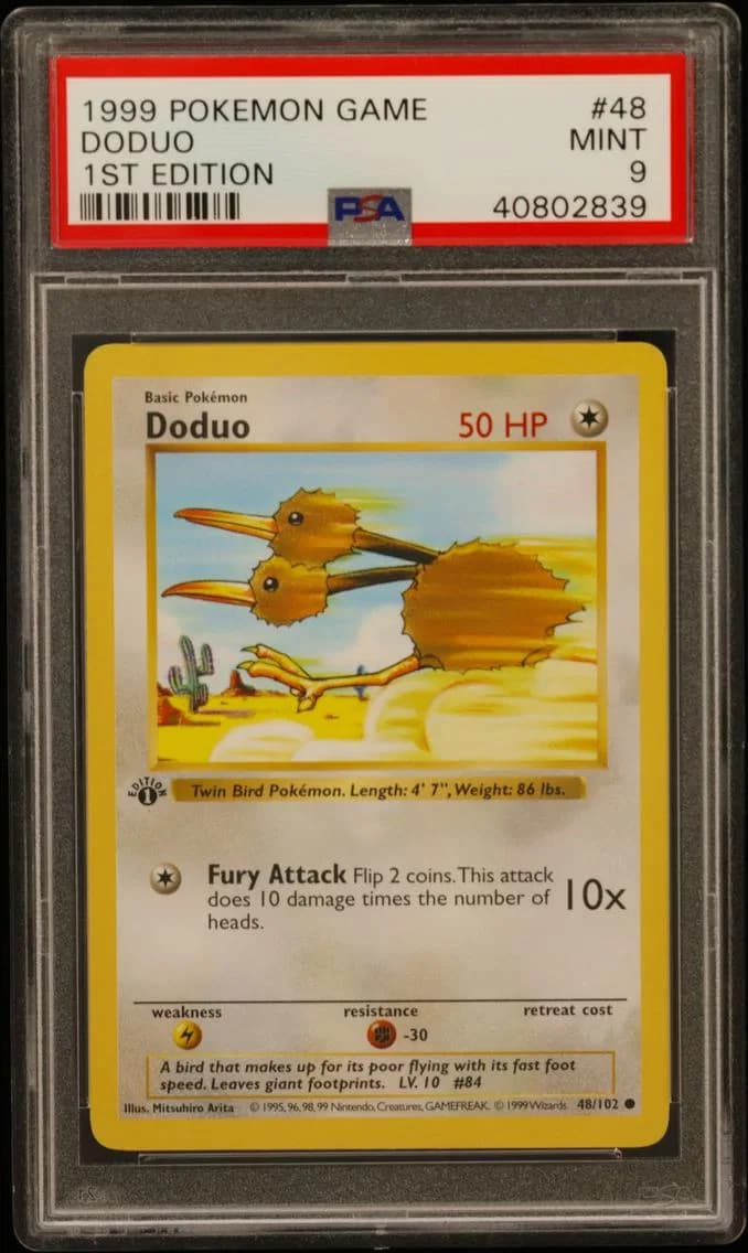 Doduo 1st Edition, Game, PSA 9