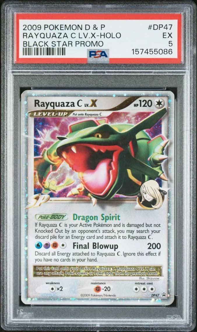 Rayquaza C LV.X-Holo, Diamond & Pearl Black Star Promo, PSA 5