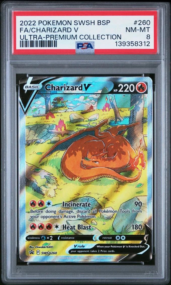 Charizard V, Swsh Black Star Promo, PSA 8