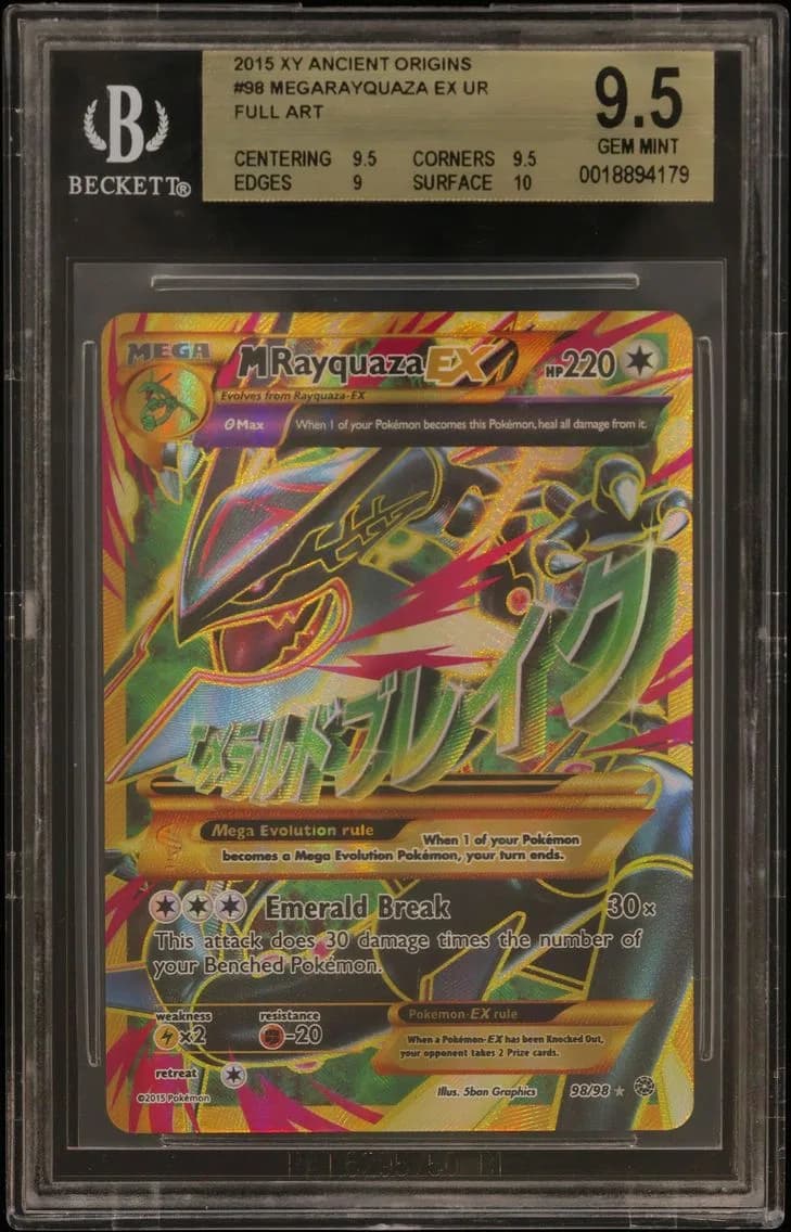M Rayquaza EX UR FULL ART, XY Ancient Origins, BGS 