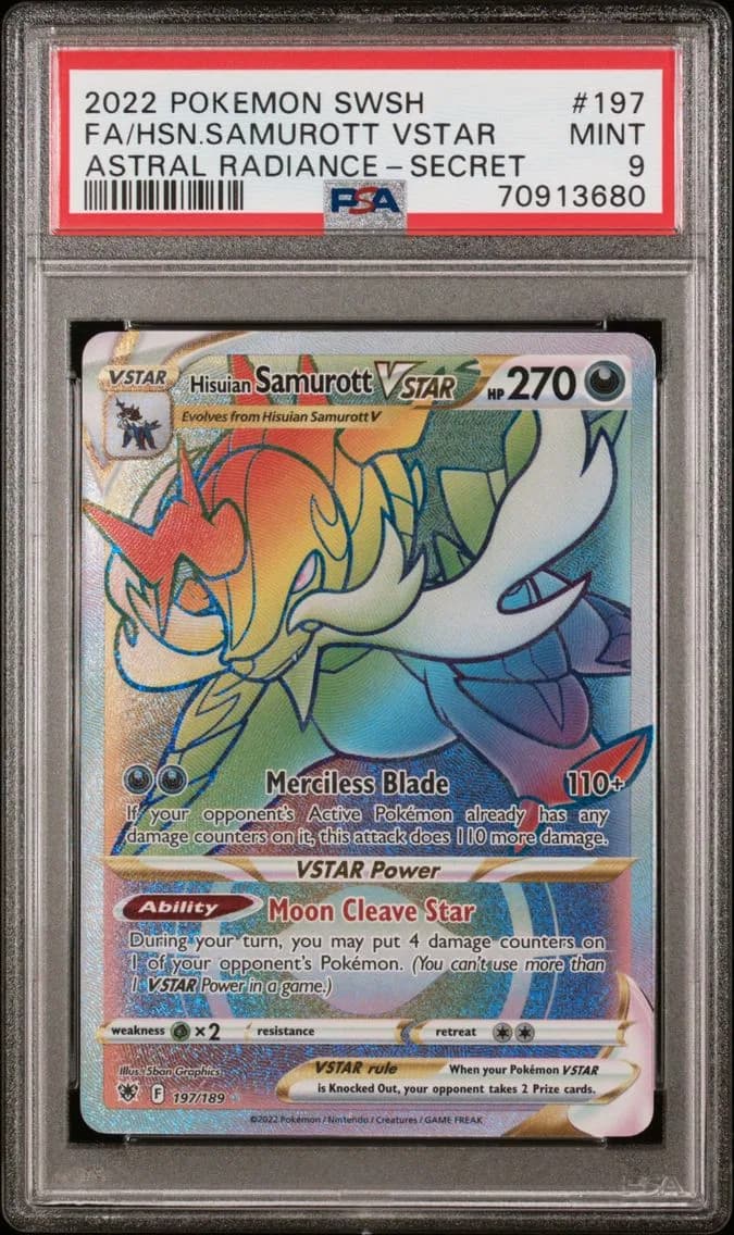 Hisuian Samurott VSTAR, Sword & Shield Astral Radiance, PSA 9