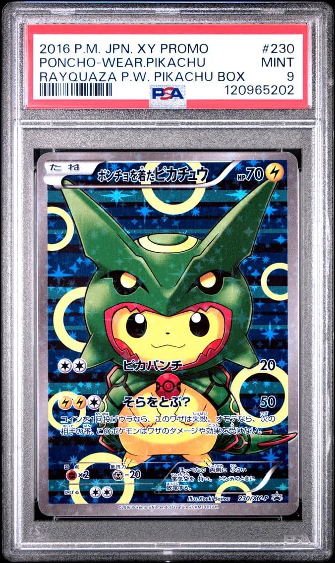 Poncho-Wearing Pikachu, Japanese XY Promo, PSA 9