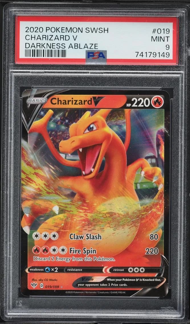 Charizard V, Sword & Shield Darkness Ablaze, PSA 9