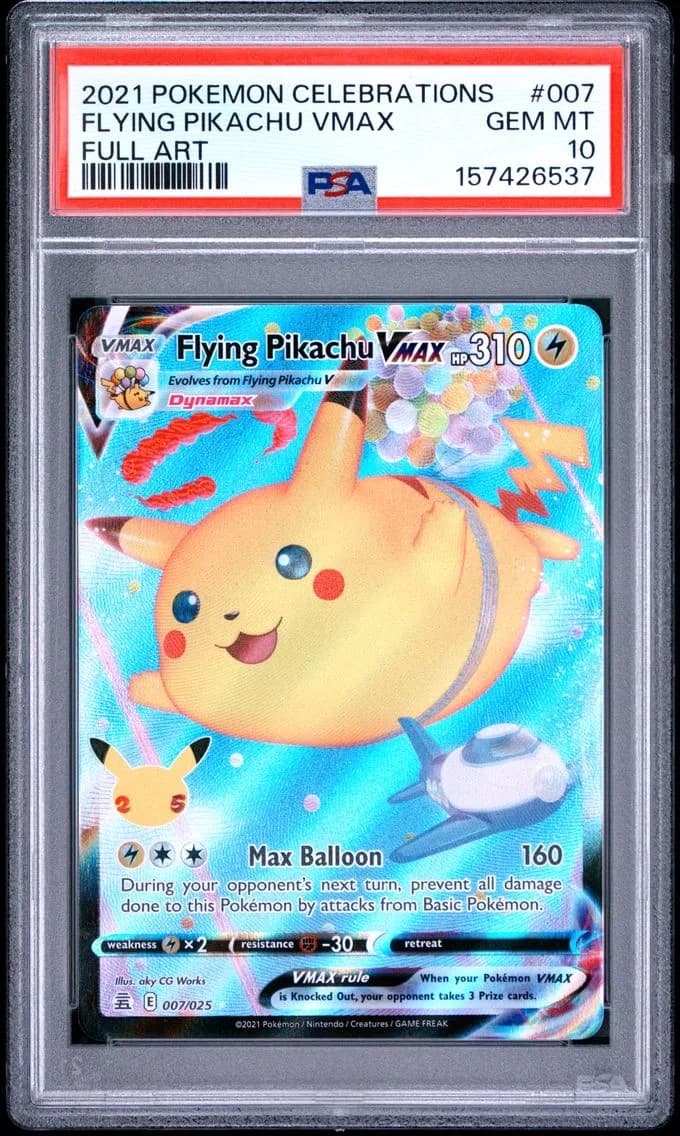 Flying Pikachu VMAX, Celebrations, PSA 10