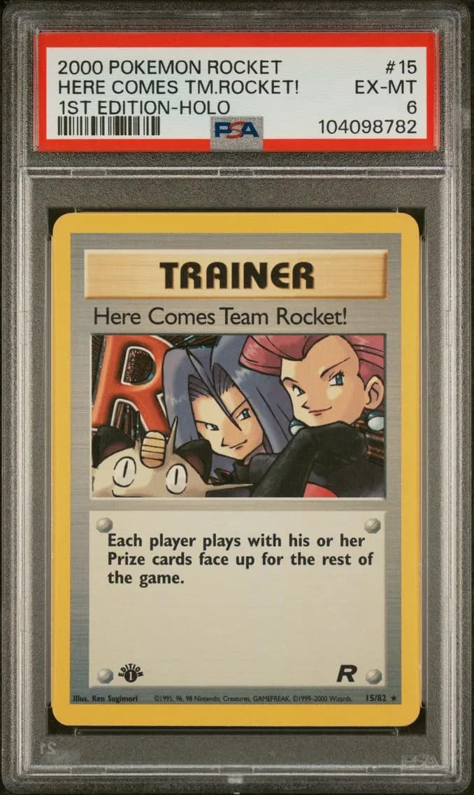 Here Comes Team Rocket!-Holo, Rocket, PSA 6