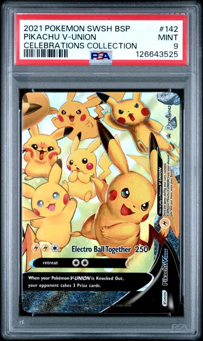 Pikachu V-Union, Swsh Black Star Promo, PSA 9