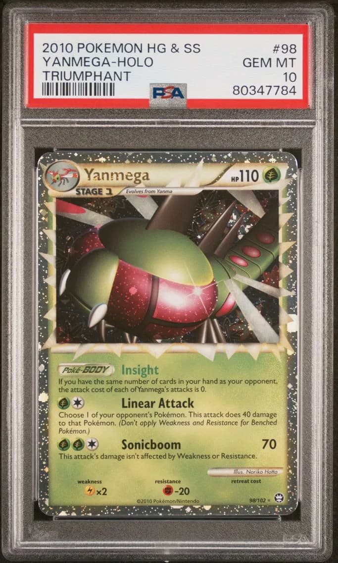 Yanmega-Holo, Heartgold & Soulsilver Triumphant, PSA 10