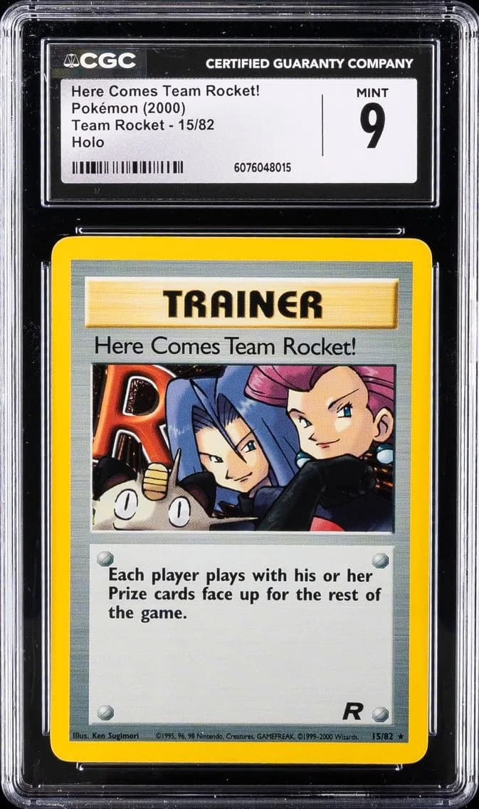 Here Comes Team Rocket!-Holo, Team Rocket - Unlimited, CGC 9