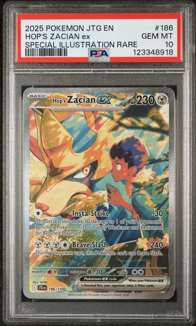Hop's Zacian EX, Journey Together, PSA 10