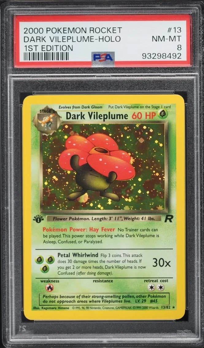 Dark Vileplume-Holo, Rocket, PSA 8