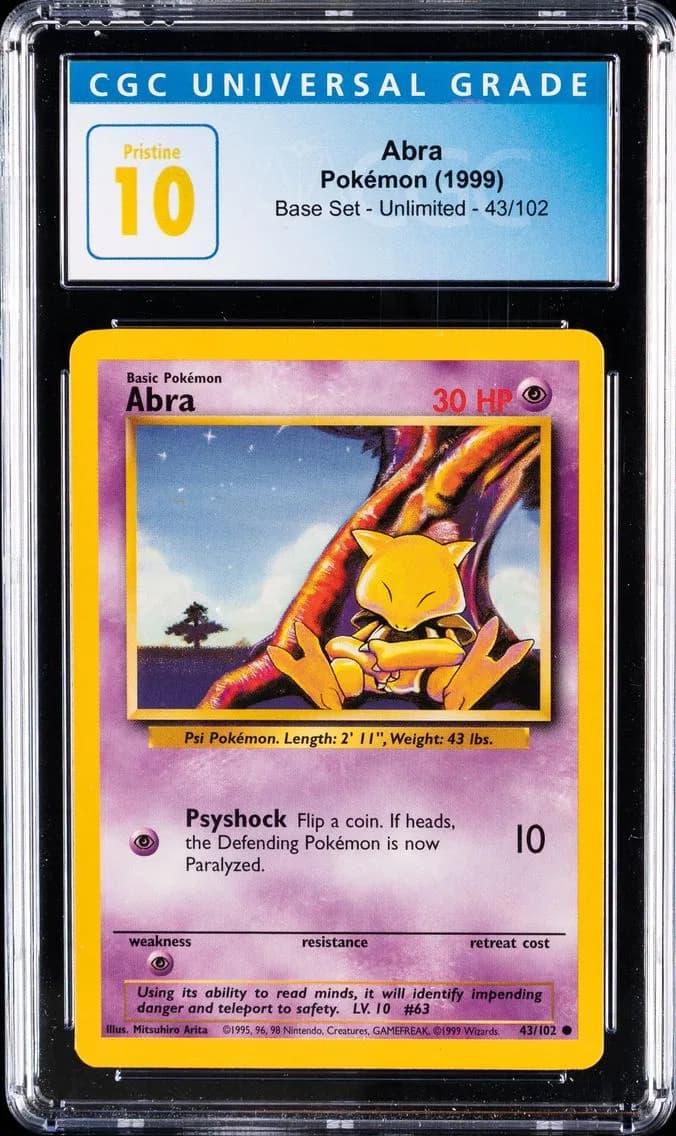 Abra, Base Set - Unlimited, CGC 10