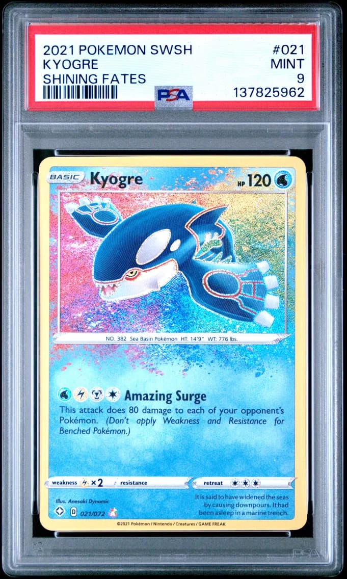 Kyogre, Sword & Shield Shining Fates, PSA 9
