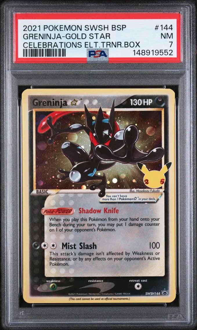 Greninja-Gold Star, Swsh Black Star Promo, PSA 7