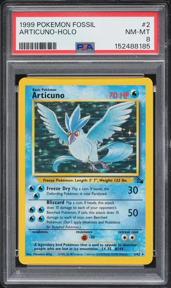 Fossil Holo Articuno NM-MT, Fossil, PSA 8